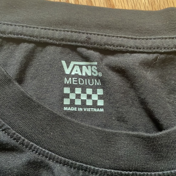 VANS || Off The Wall Black Long Sleeve Crop Top Size Medium - Picture 4 of 7